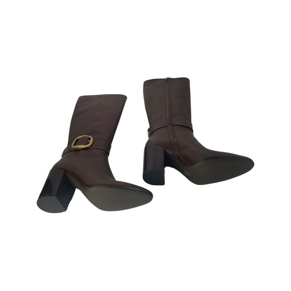 Coach Riding Buckle Leather Boots - Picture 3 of 6